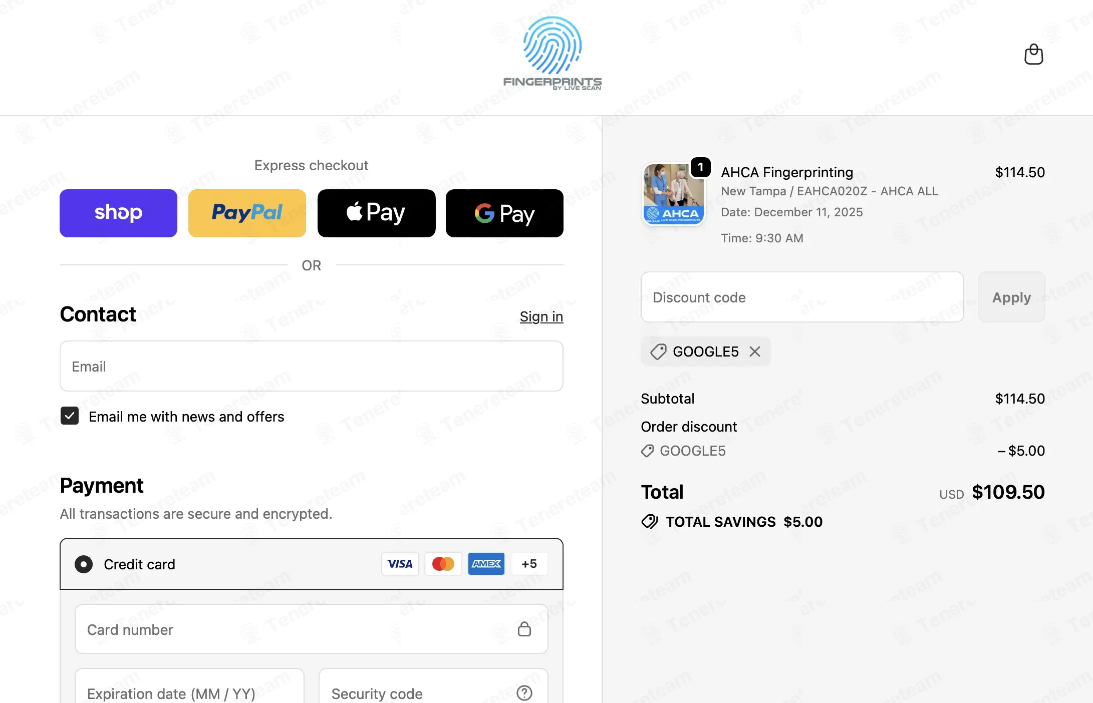 Fingerprints By Live Scan coupon code: $5 off with GOOGLE5. Tested and valid as 1 month ago.