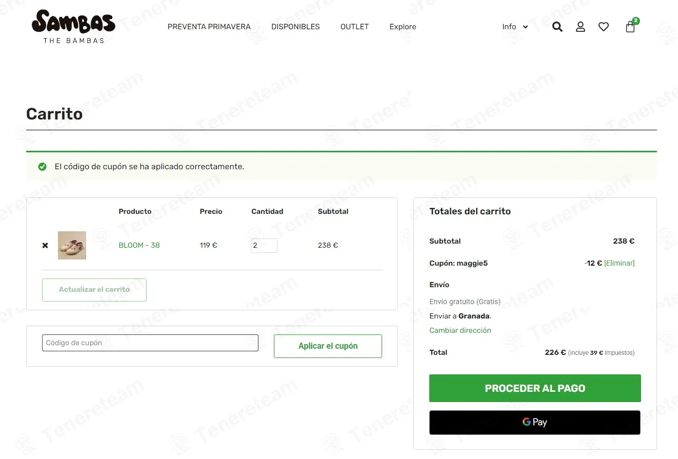 Sambas The Bambas coupon code: 5% off with maggie5. Tested and valid as 3 weeks ago.