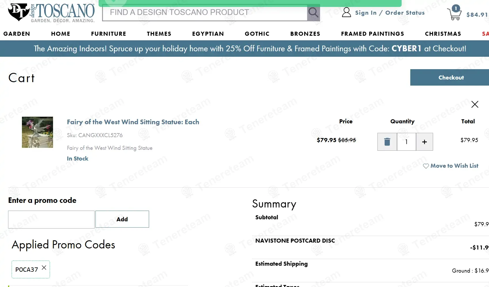 Design Toscano coupon code: 15% off with POCA37. Tested and valid as 1 year ago.