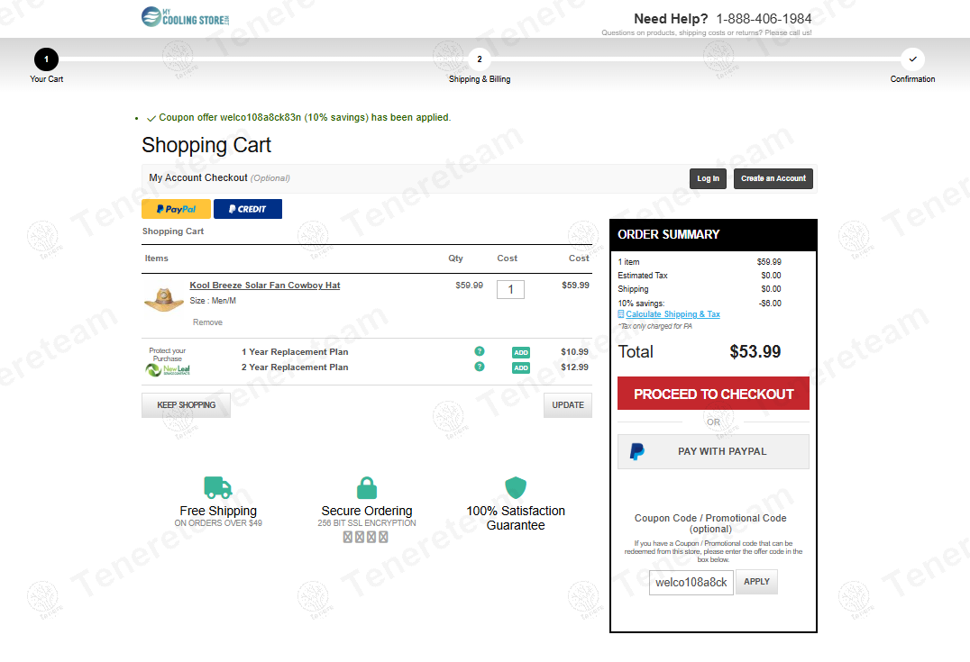 My Cooling Store apply coupon code