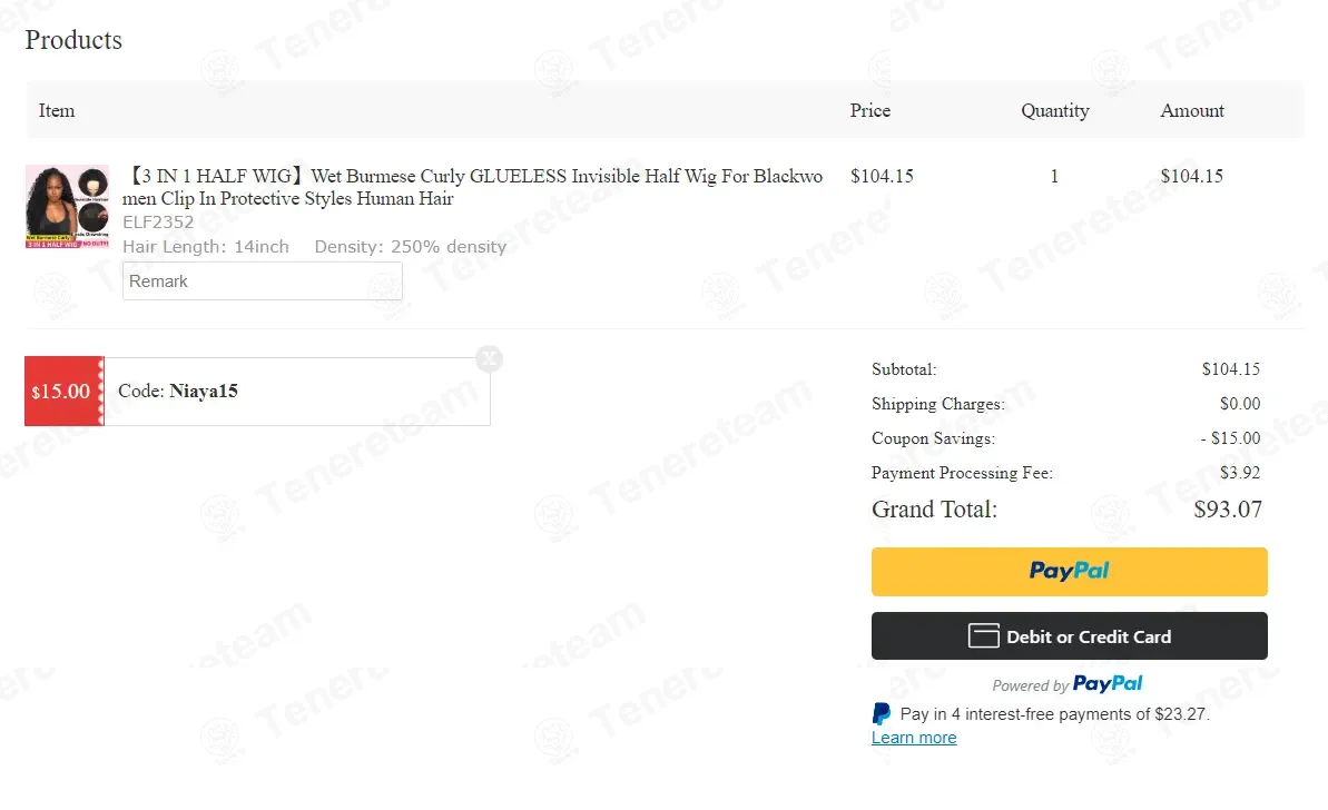 Elfin Hair coupon code: $15 off with NIAYA15. Tested and valid as 6 months ago.