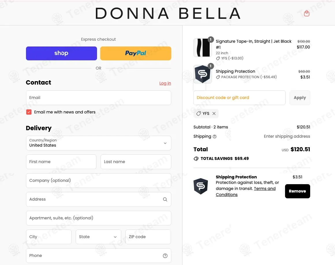 Donna Bella Hair coupon code: 10% off with YFS. Tested and valid as 9 months ago.