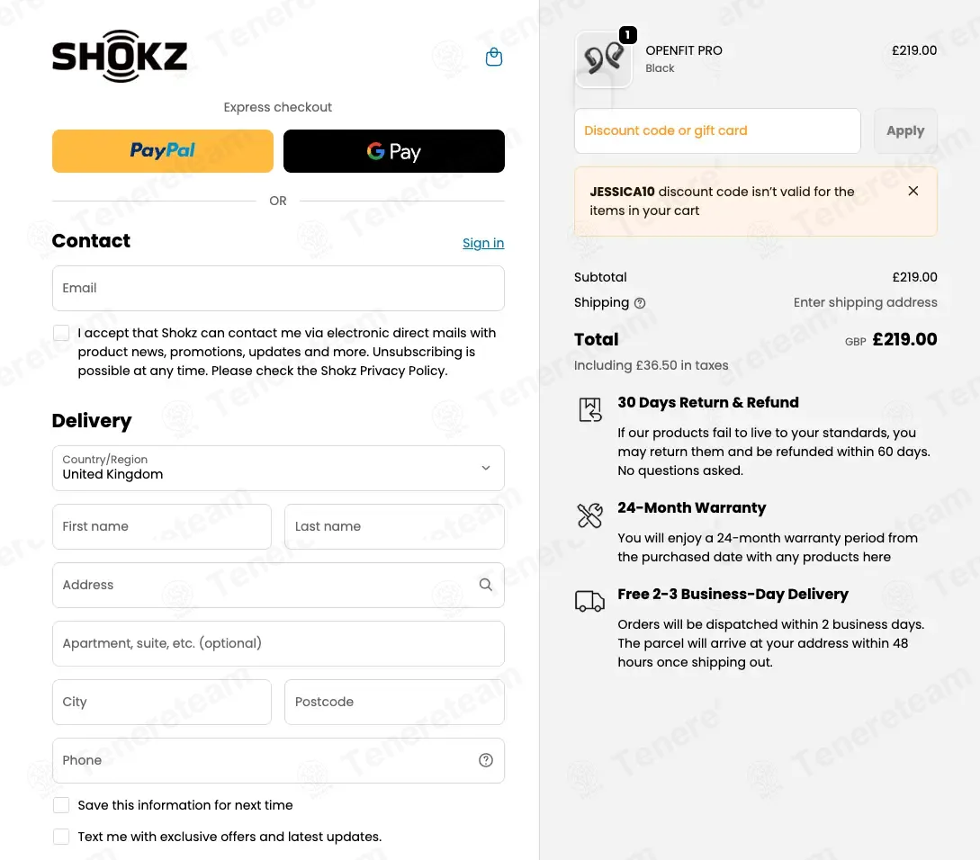 Shokz UK coupon code: £10 off with JESSICA10. Tested and valid as 2 months ago.