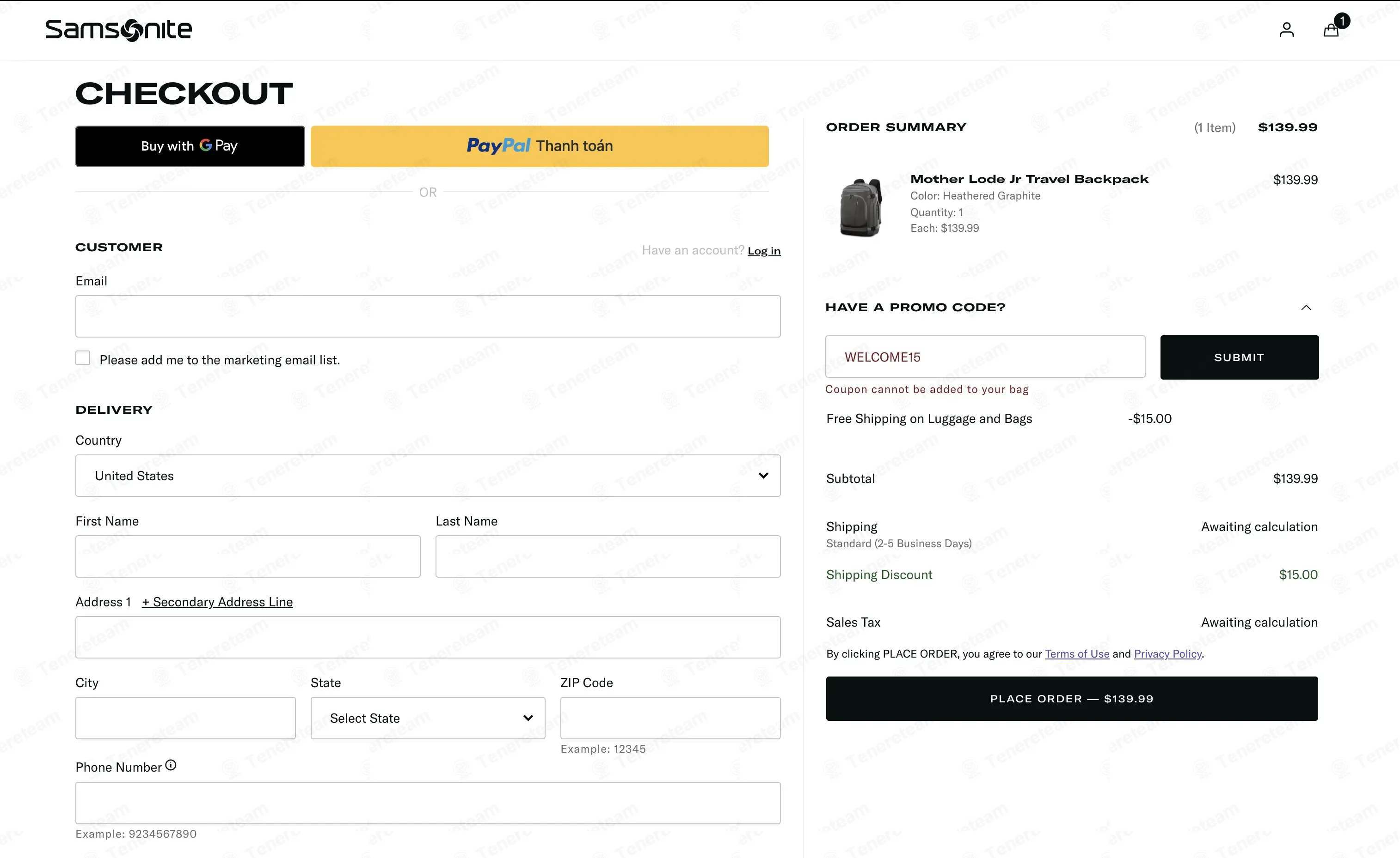 eBags coupon code: 15% off with WELCOME15. Tested and valid as 2 weeks ago.