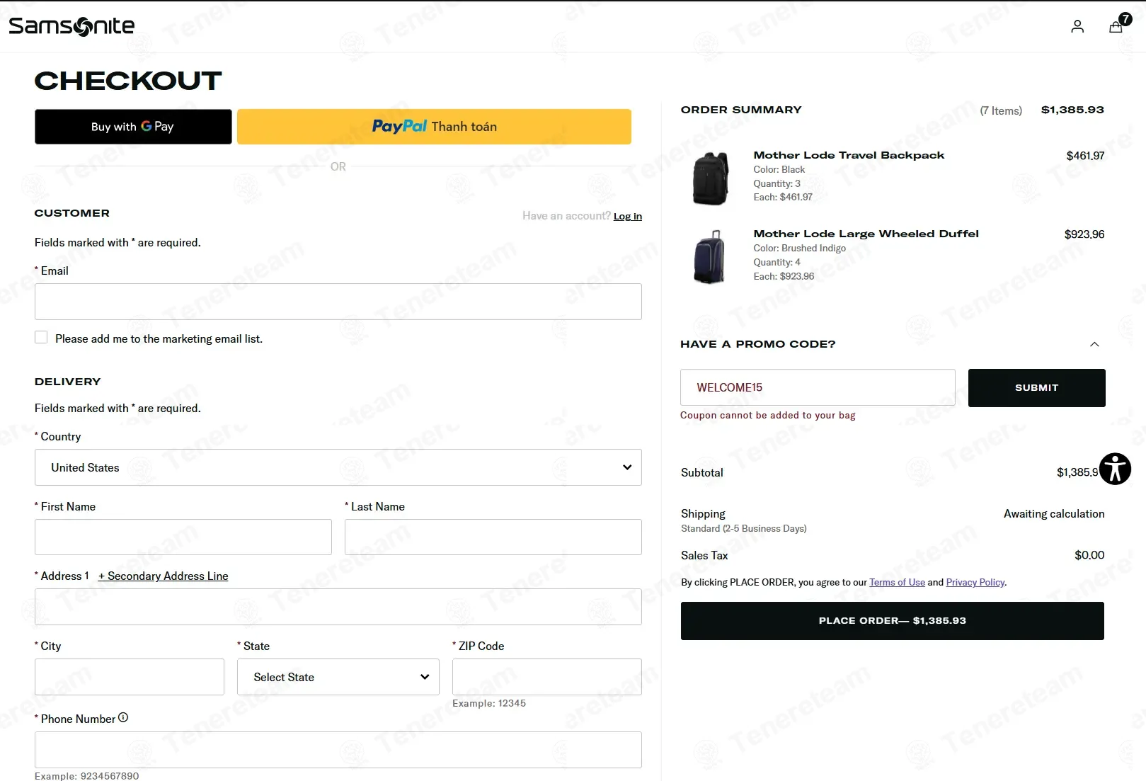 eBags coupon code: 15% off with WELCOME15. Tested and valid as 2 weeks ago.