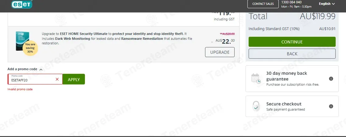 ESET coupon code: 20% off with ESETAFF20. Tested and valid as 2 months ago.