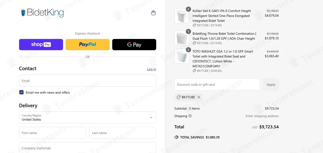Bidet King coupon code: 10% off with BKYTUBE. Tested and valid as 1 year ago.