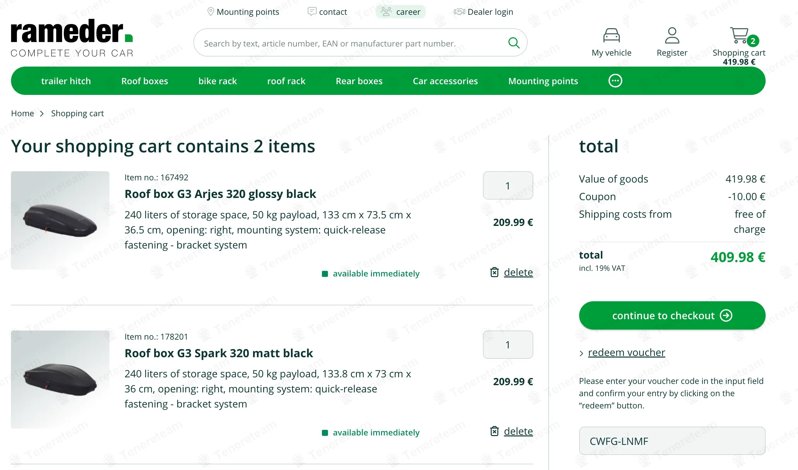 Kupplung DE coupon code: €10 off with CWFG-LNMF. Tested and valid as 1 year ago.