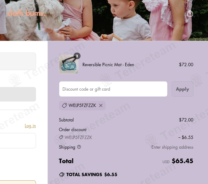 Cloth Bums coupon code: 9% off with WELP5FZFZZK. Tested and valid as 9 months ago.