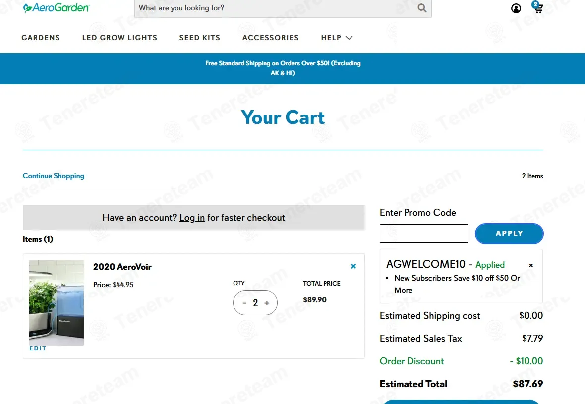 AeroGarden coupon code: $10 off with AGWELCOME10. Tested and valid as 7 months ago.
