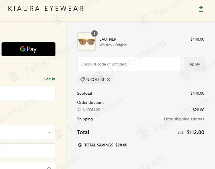 KIAURA Eyewear coupon code: 20% off with NICOLL20. Tested and valid as 1 year ago.
