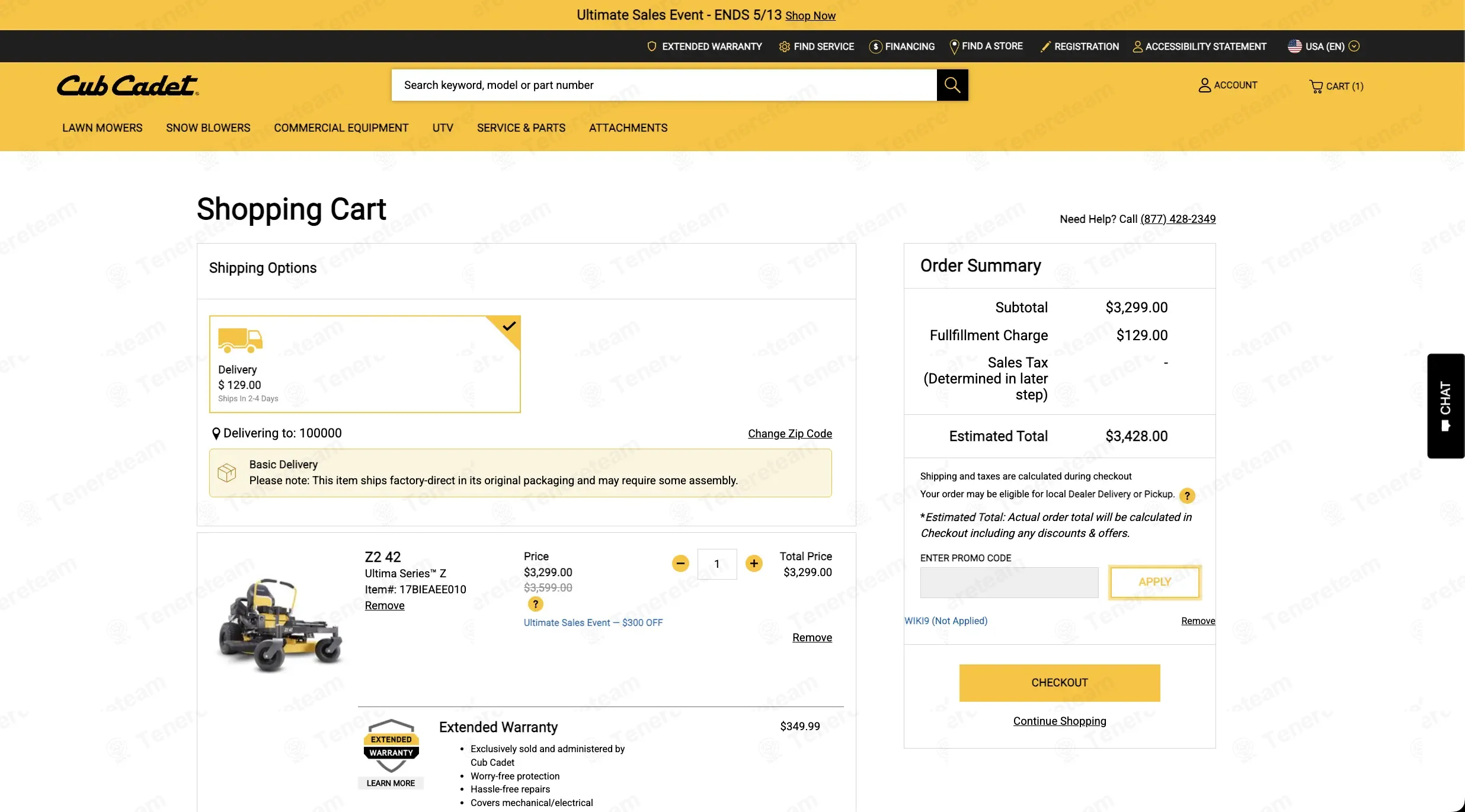 Cub Cadet coupon code: 9% off with WIKI9. Tested and valid as 2 days ago.