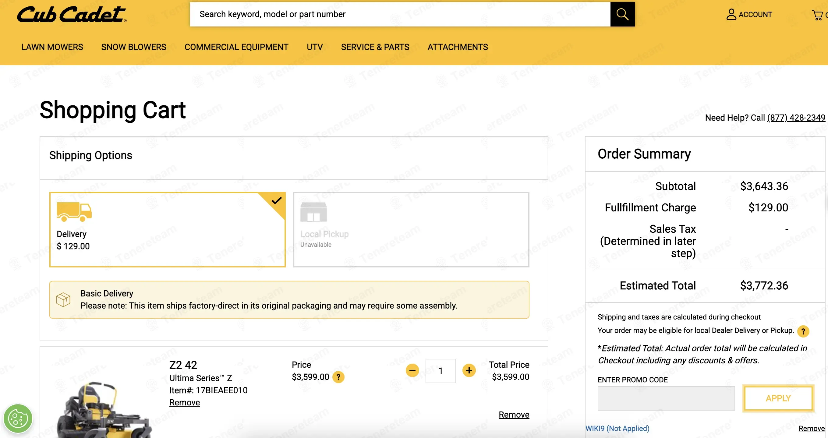 Cub Cadet coupon code: 9% off with WIKI9. Tested and valid as 2 days ago.