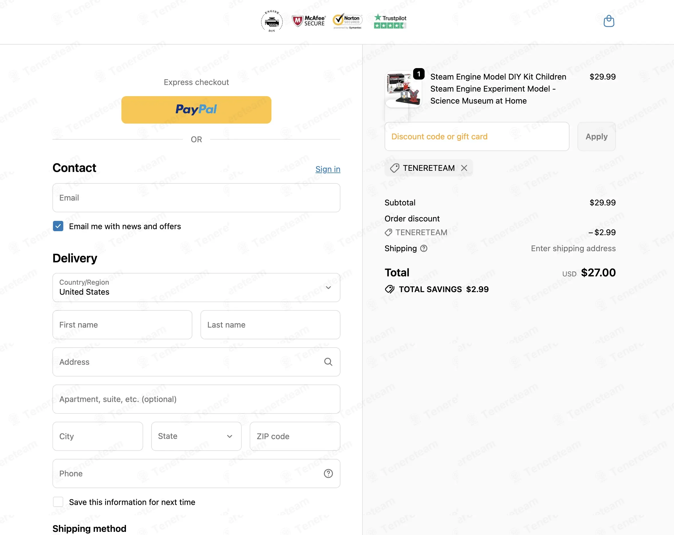 Enginediy coupon code: 10% off with TENERETEAM. Tested and valid as 2 weeks ago.