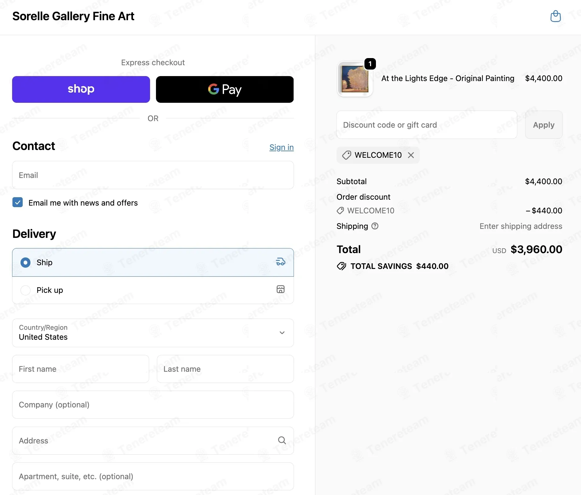 Sorelle Gallery apply coupon code