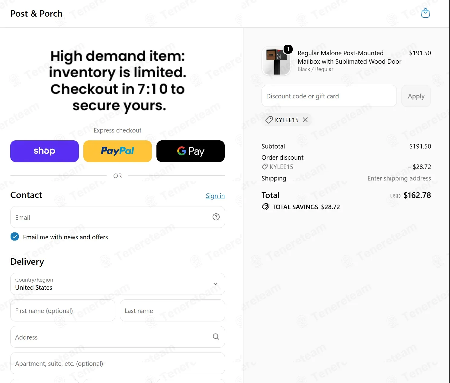 Post And Porch coupon code: 15% off with KYLEE15. Tested and valid as 1 week ago.