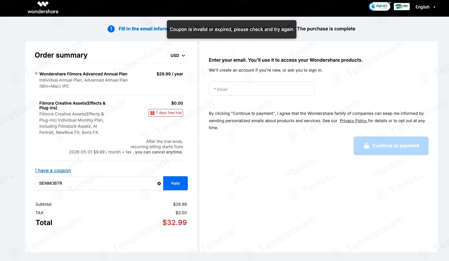 Wondershare coupon code: 10% off with SENMOBTR. Tested and valid as 2 months ago.