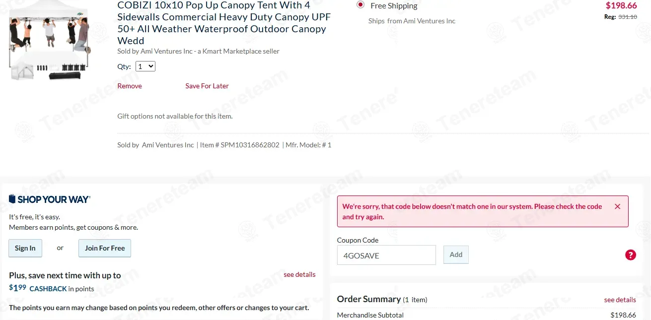 Kmart coupon code: 20% off with 4GOSAVE. Tested and valid as 5 months ago.
