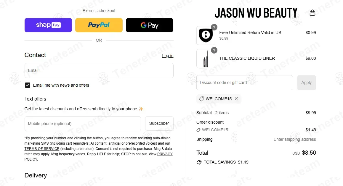 Jason Wu Beauty coupon code: 15% off with WELCOME15. Tested and valid as 10 months ago.
