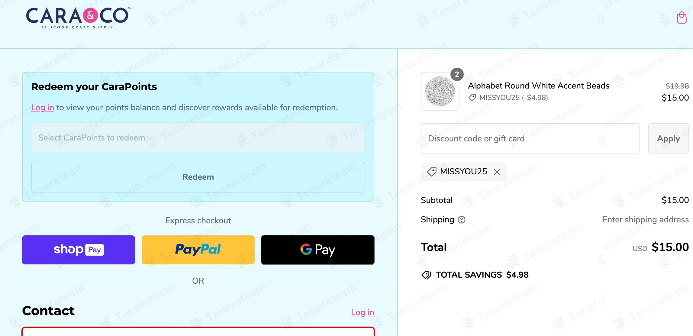 Cara & Co. coupon code: 25% off with MISSYOU25. Tested and valid as 1 year ago.
