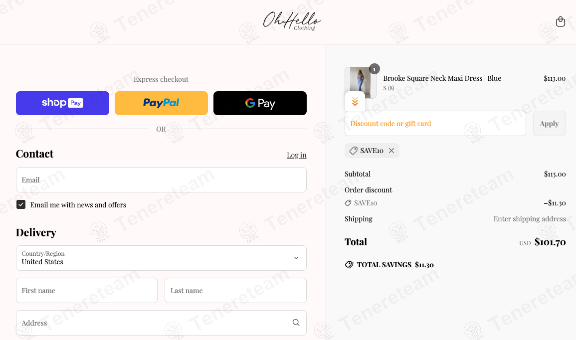 Oh Hello Clothing coupon code: 10% off with SAVE10. Tested and valid as 8 months ago.