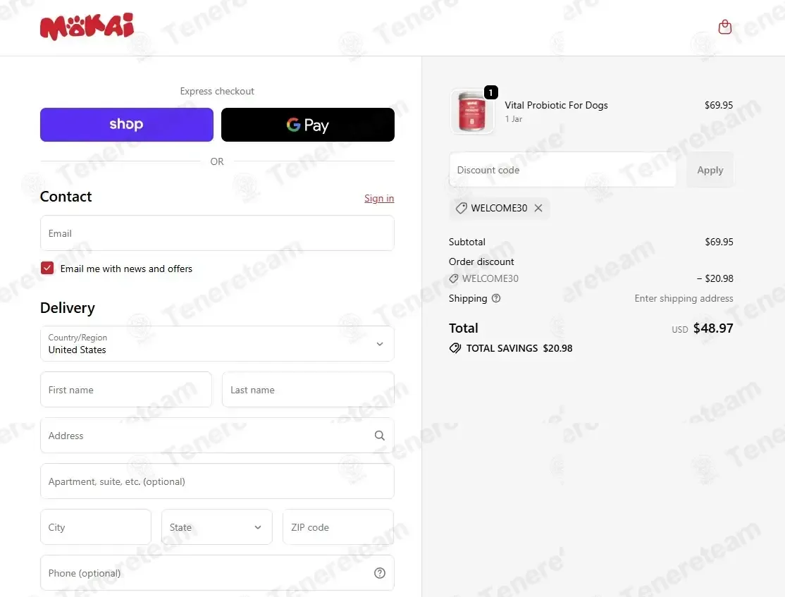 Mokai Paws coupon code: 30% off with WELCOME30. Tested and valid as 1 month ago.