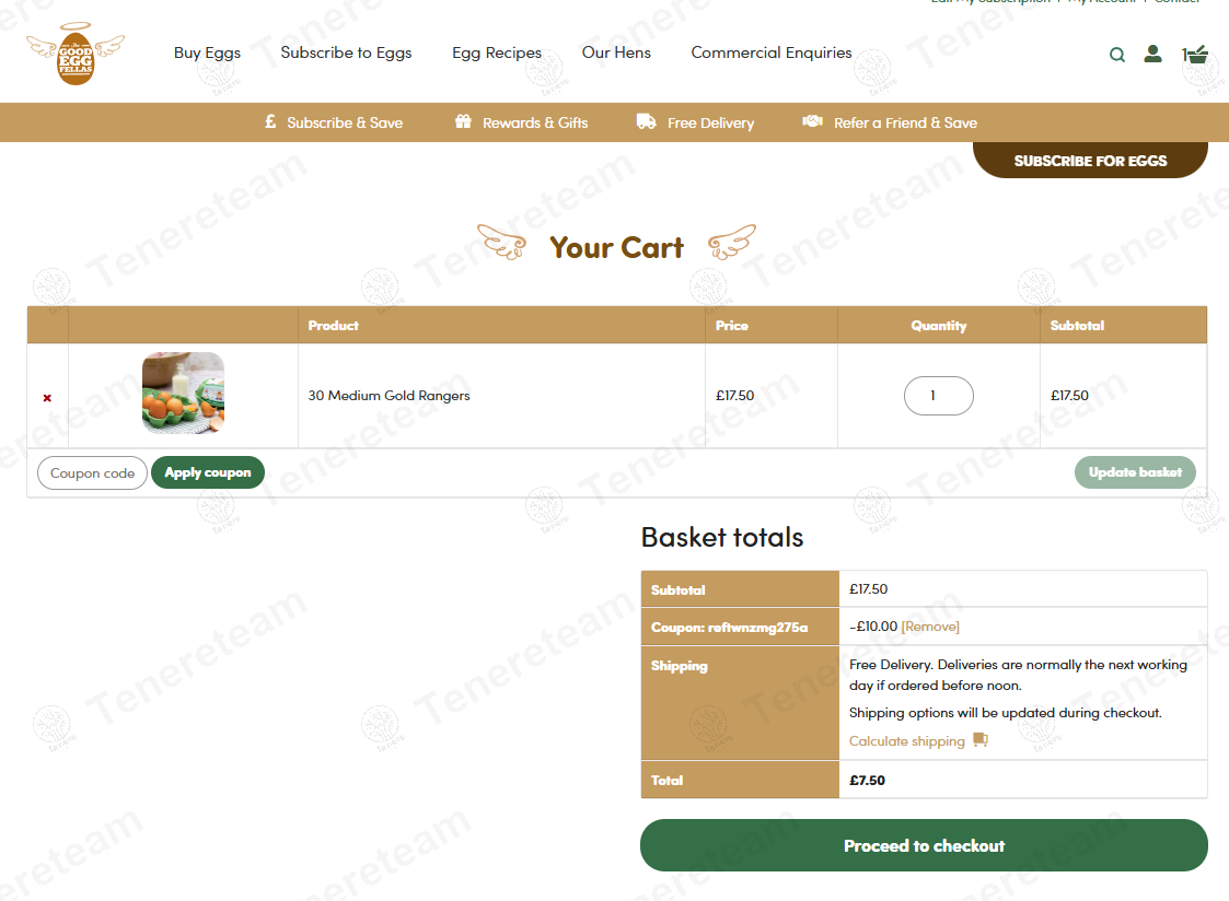 The Good Egg Fellas coupon code: £10 off with REFTWNZMG275A. Tested and valid as 1 year ago.