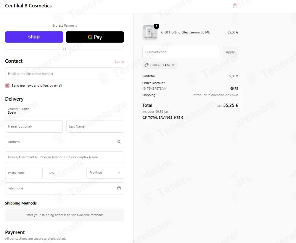 Ceutikal8 coupon code: 15% off with TENERETEAM. Tested and valid as 2 days ago.