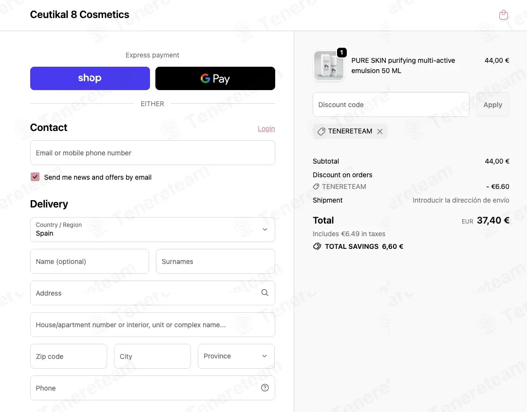 Ceutikal8 coupon code: 15% off with TENERETEAM. Tested and valid as 2 days ago.