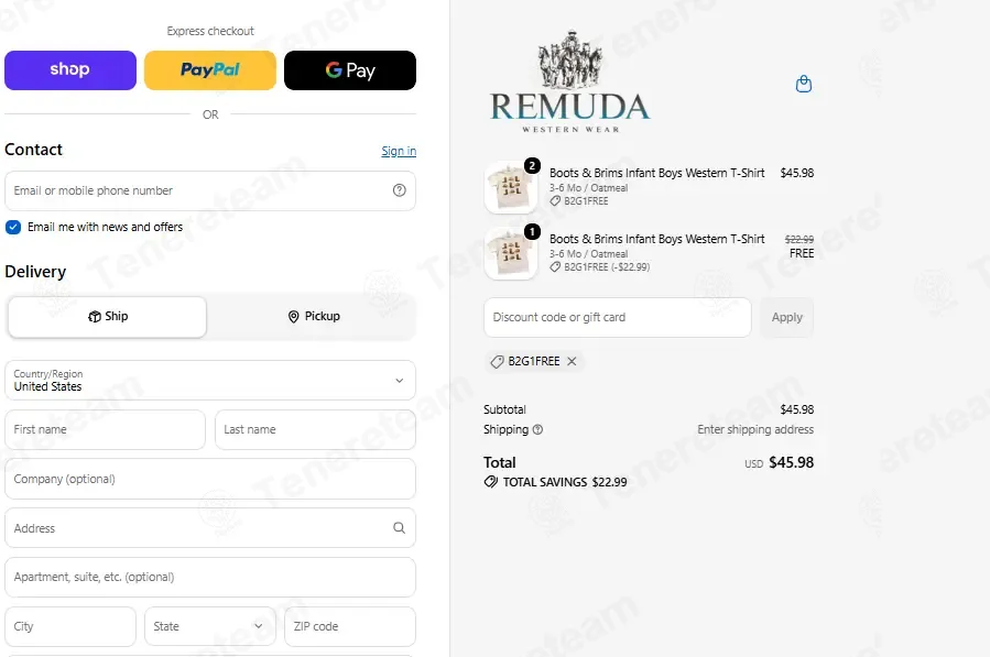 Remuda Western Wear coupon code: Sale off with B2G1FREE. Tested and valid as 1 month ago.