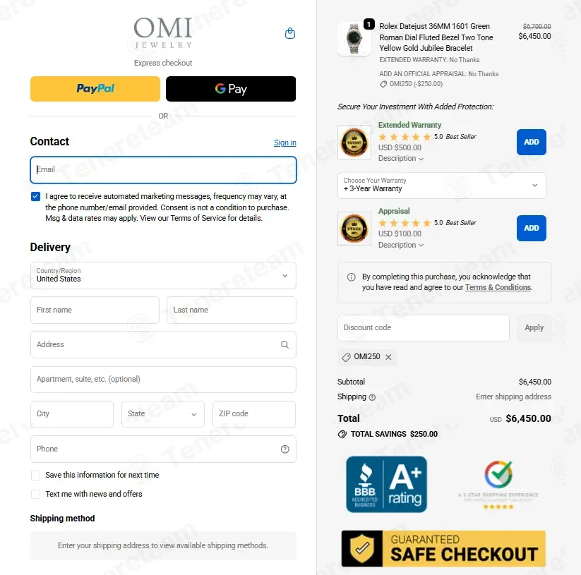 OMI Jewelry coupon code: $250 off with OMI250. Tested and valid as 3 months ago.