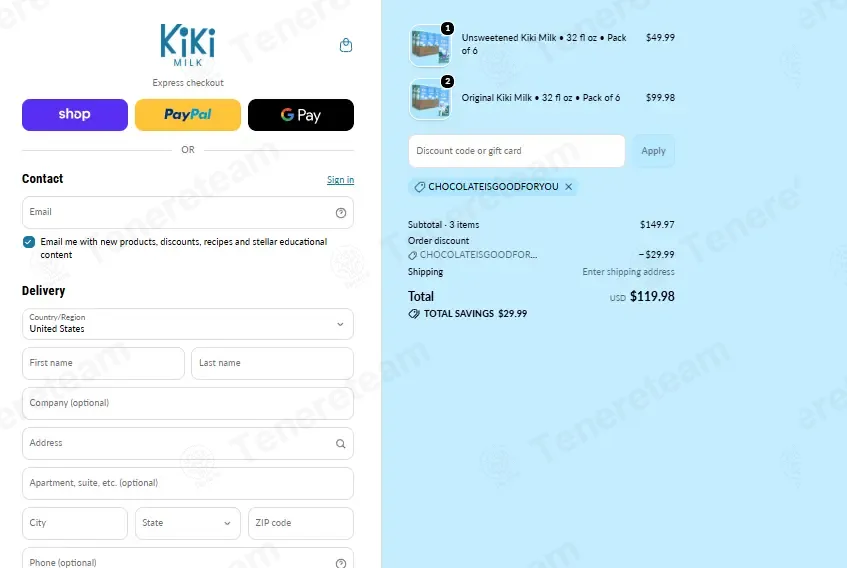 Kiki Milk coupon code: 20% off with CHOCOLATEISGOODFORYOU. Tested and valid as 3 days ago.
