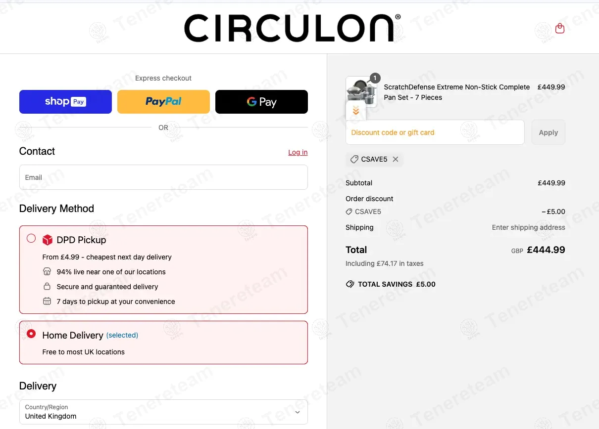 Circulon UK coupon code: £5 off with CSAVE5. Tested and valid as 1 year ago.
