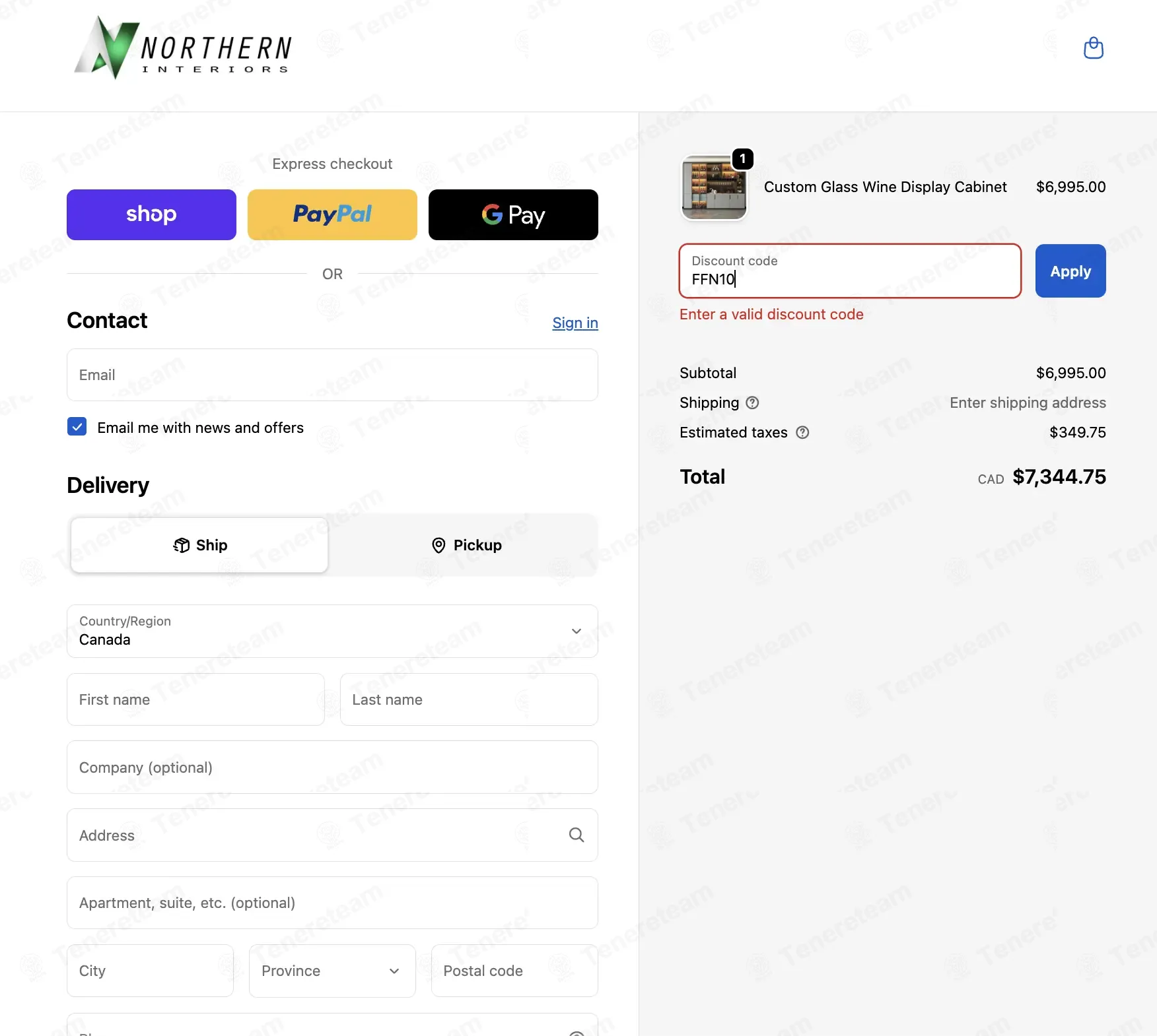 Northern Interiors coupon code: 10% off with FFN10. Tested and valid as 1 week ago.