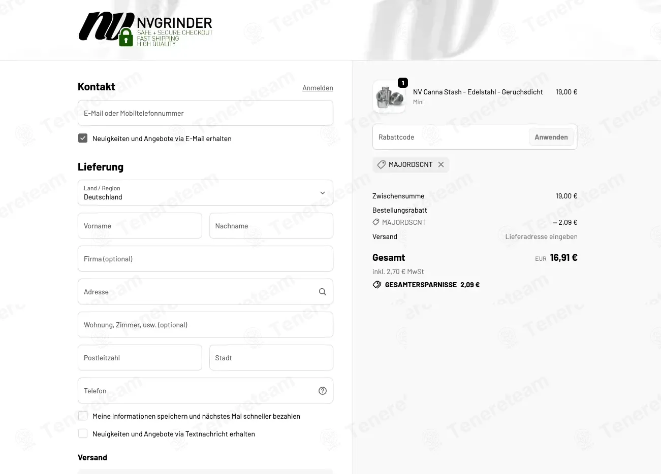 Nvgrinder coupon code: 11% off with MAJORDSCNT. Tested and valid as 1 month ago.