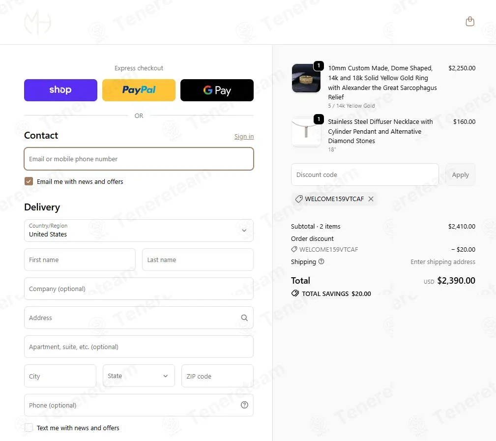 Magic Hands Jewelry coupon code: 5% off with WELCOME159VTCAF. Tested and valid as 6 days ago.
