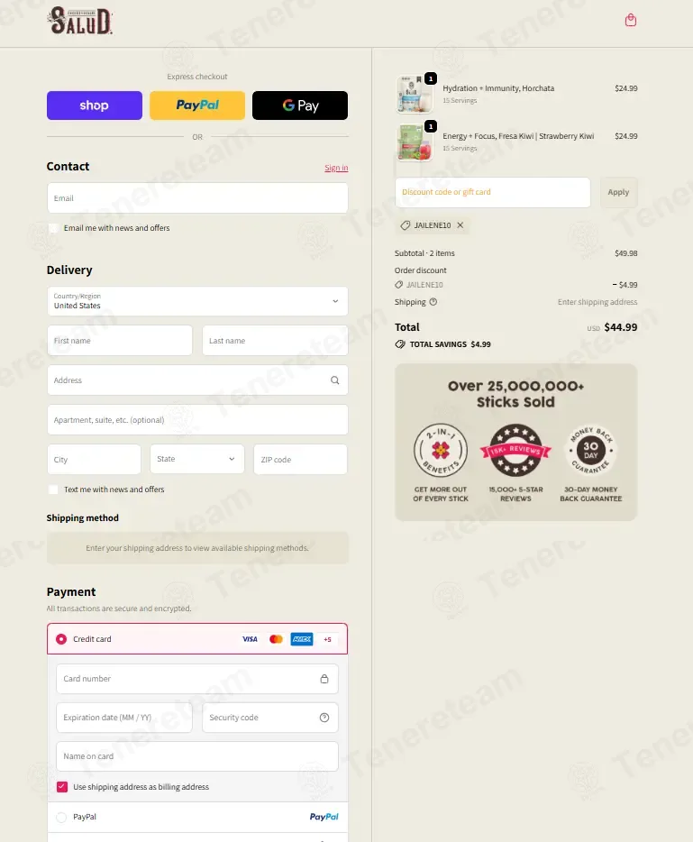 Taste Salud coupon code: 10% off with JAILENE10. Tested and valid as 6 months ago.