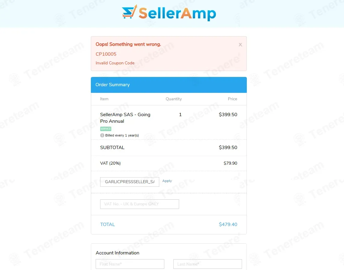 Seller Amp coupon code: 5% off with GARLICPRESSSELLER_SAS_ANNUAL. Tested and valid as 2 months ago.
