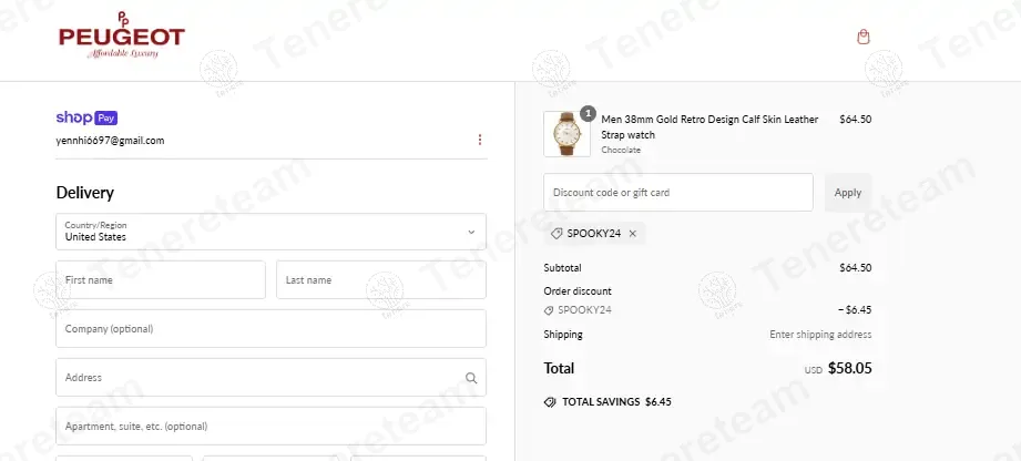 Peugeot Watches coupon code: 10% off with SPOOKY24. Tested and valid as 1 year ago.
