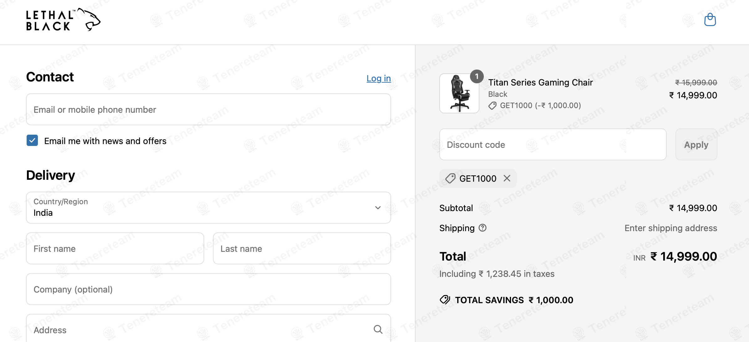 Lethal Black coupon code verified as working at checkout