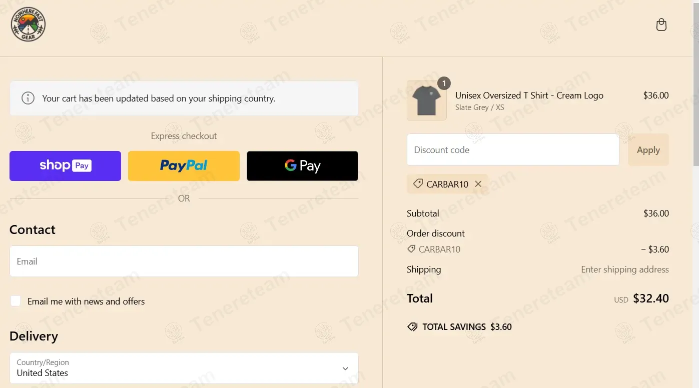 Nowhere Fast Gear coupon code: 10% off with CARBAR10. Tested and valid as 1 year ago.