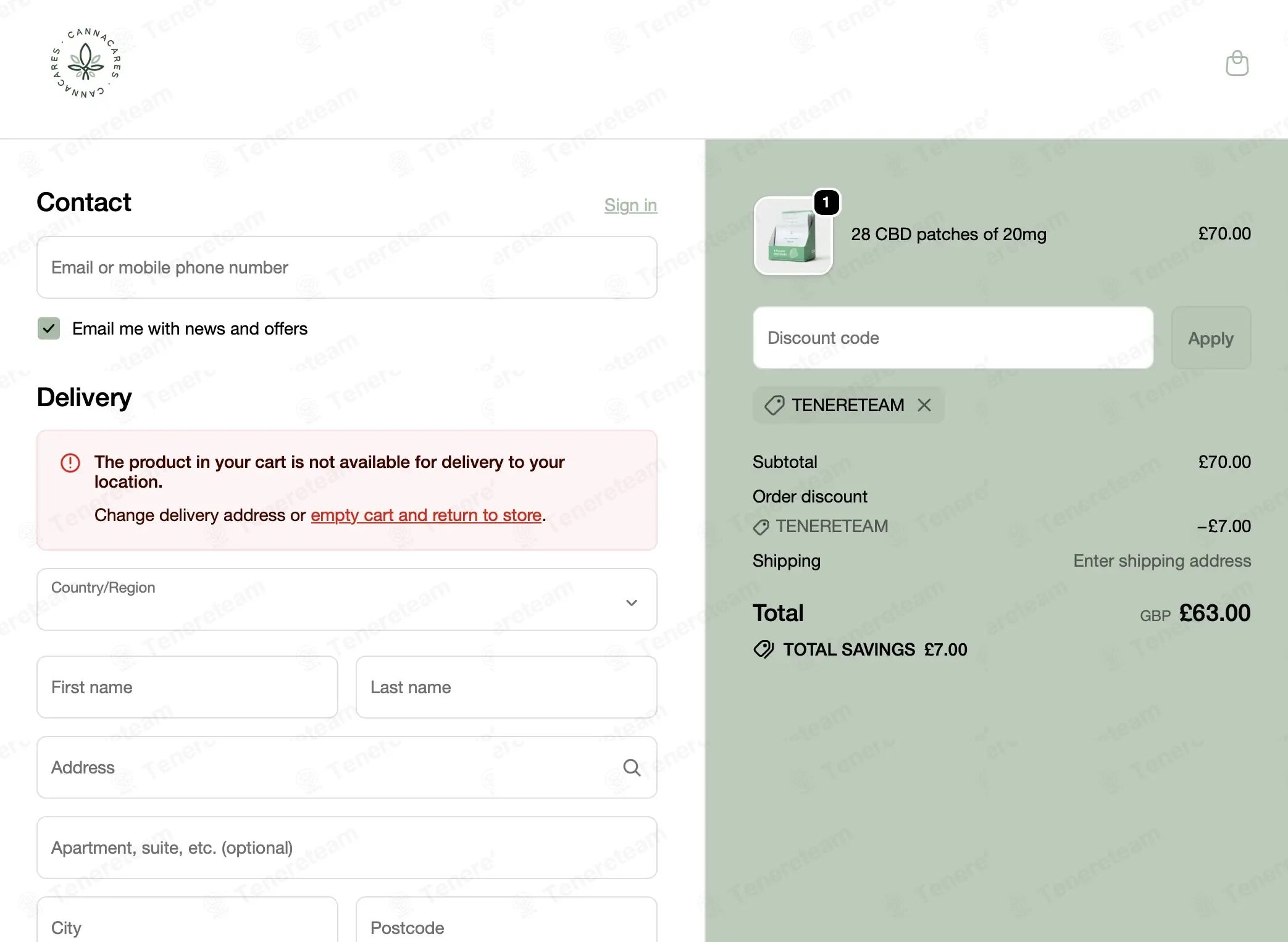 Cannacares coupon code: 10% off with TENERETEAM. Tested and valid as 6 months ago.