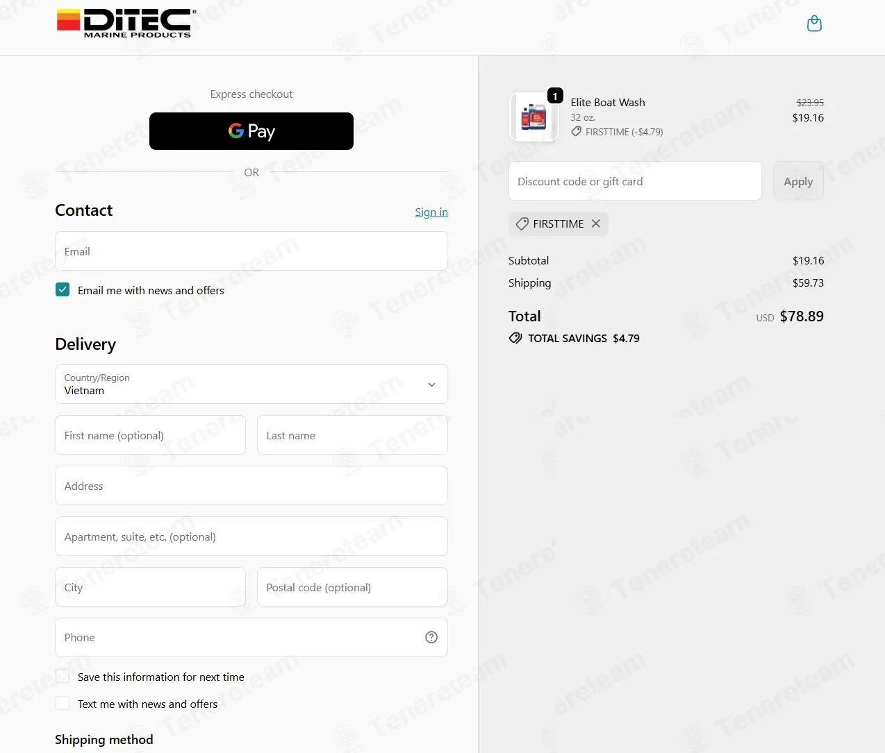 DiTEC Marine Products coupon code: 20% off with FIRSTTIME. Tested and valid as 5 days ago.