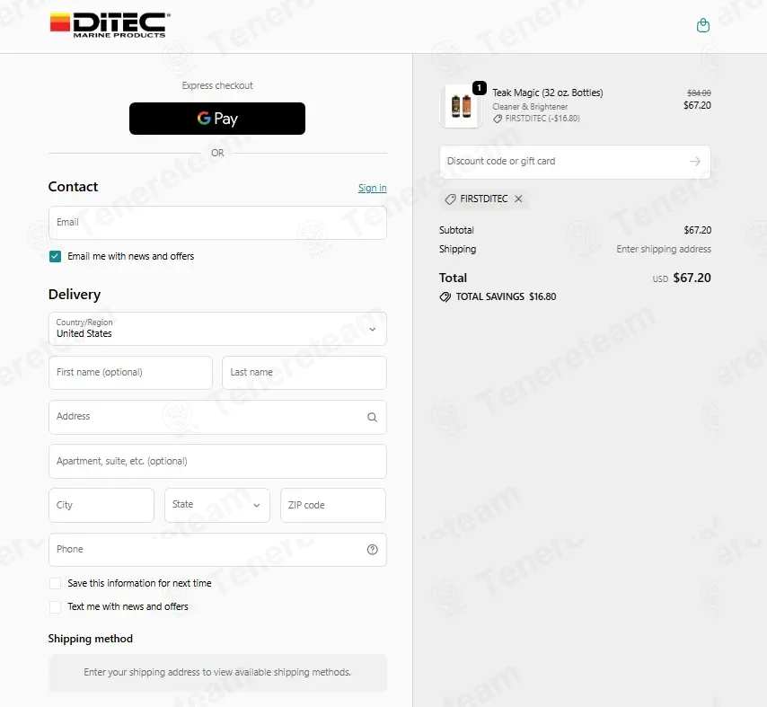 DiTEC Marine Products coupon code: 20% off with FIRSTTIME. Tested and valid as 5 days ago.