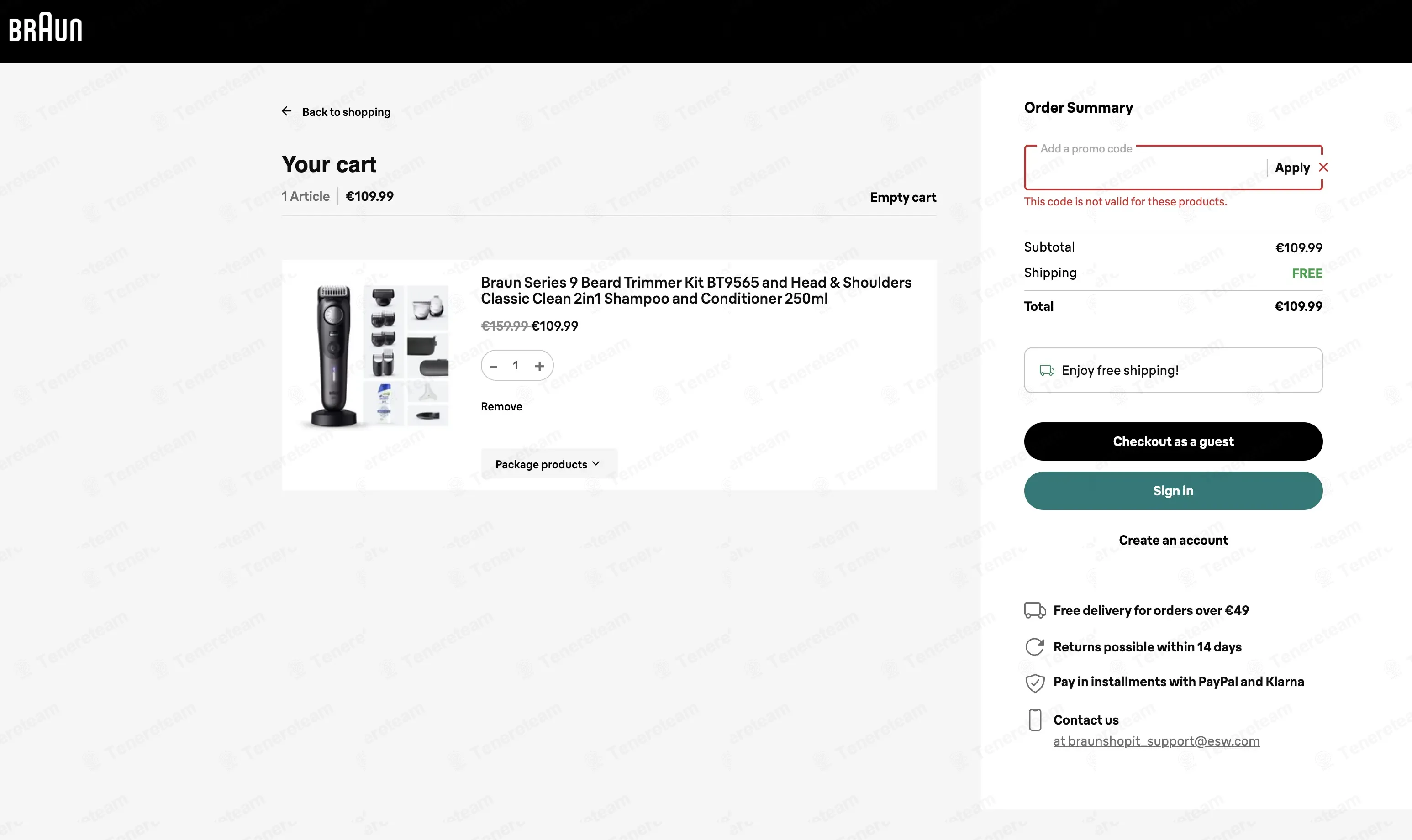Braun IT coupon code: 10% off with PRIMAVERA. Tested and valid as 1 month ago.