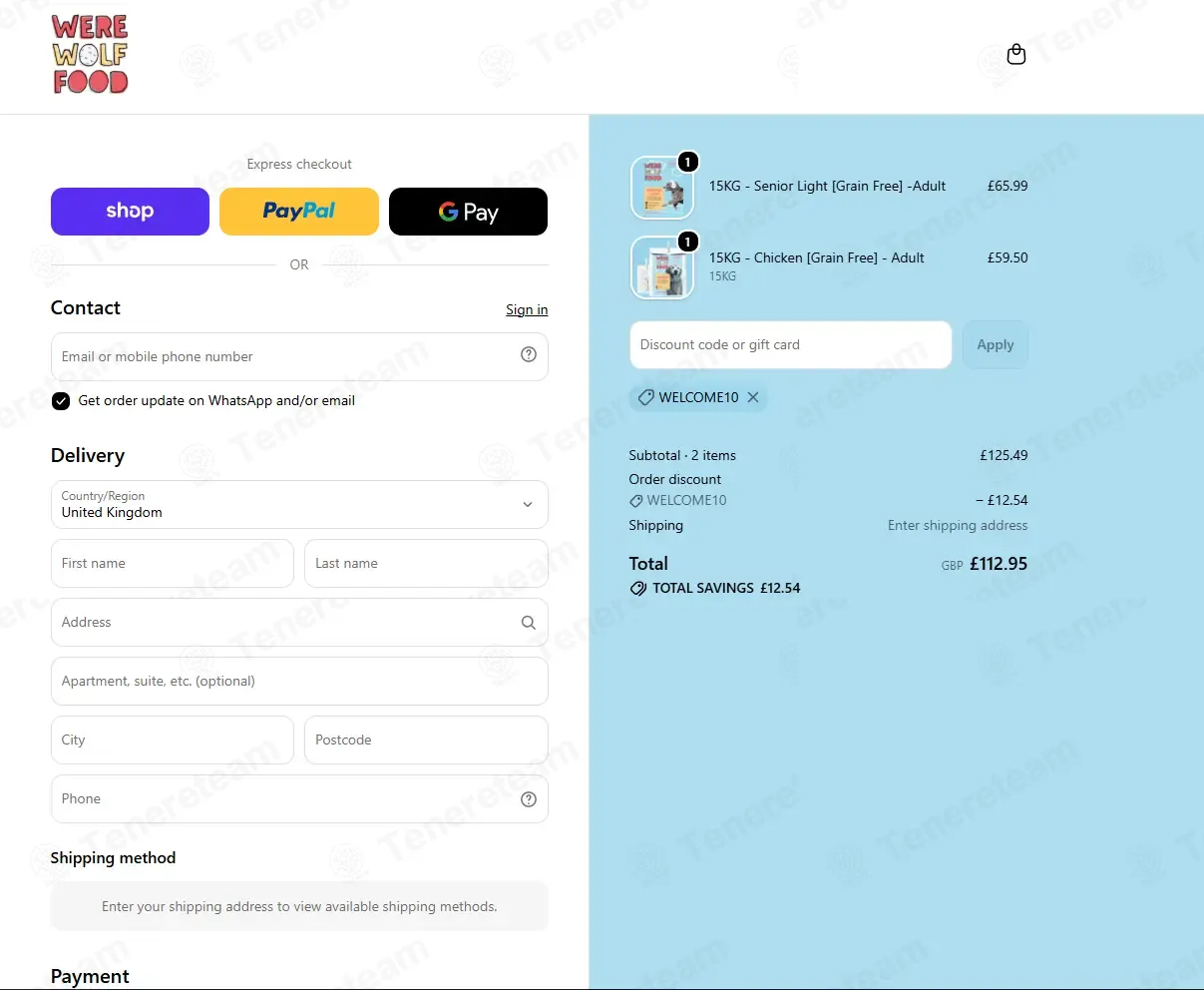 Were Wolf Food coupon code: 10% off with WELCOME10. Tested and valid as 1 month ago.