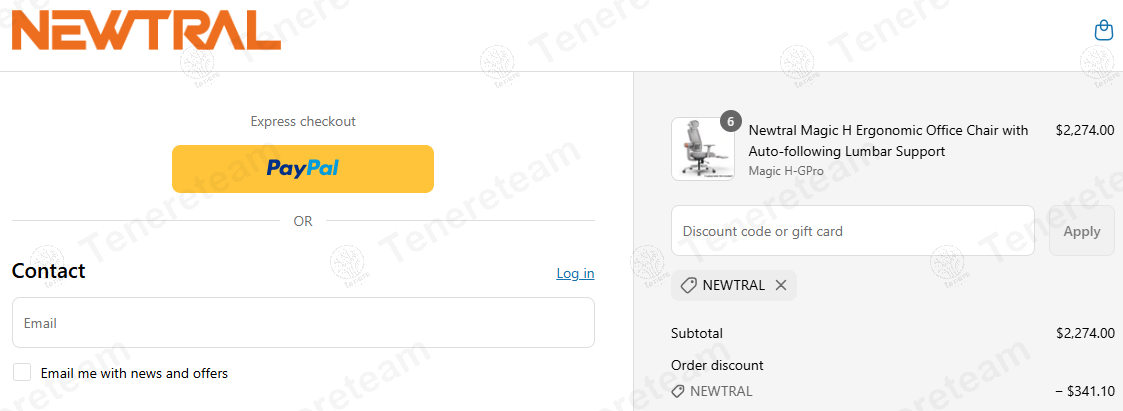 Newtralchair coupon code: 15% off with NEWTRAL. Tested and valid as 1 year ago.