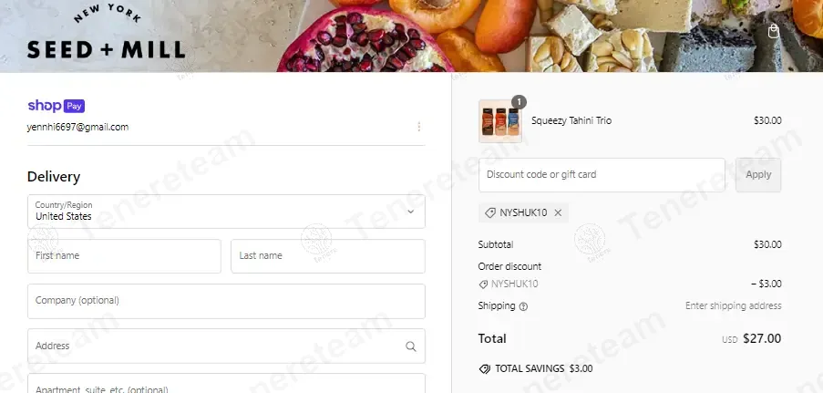 Seed and Mill coupon code: 10% off with NYSHUK10. Tested and valid as 1 year ago.
