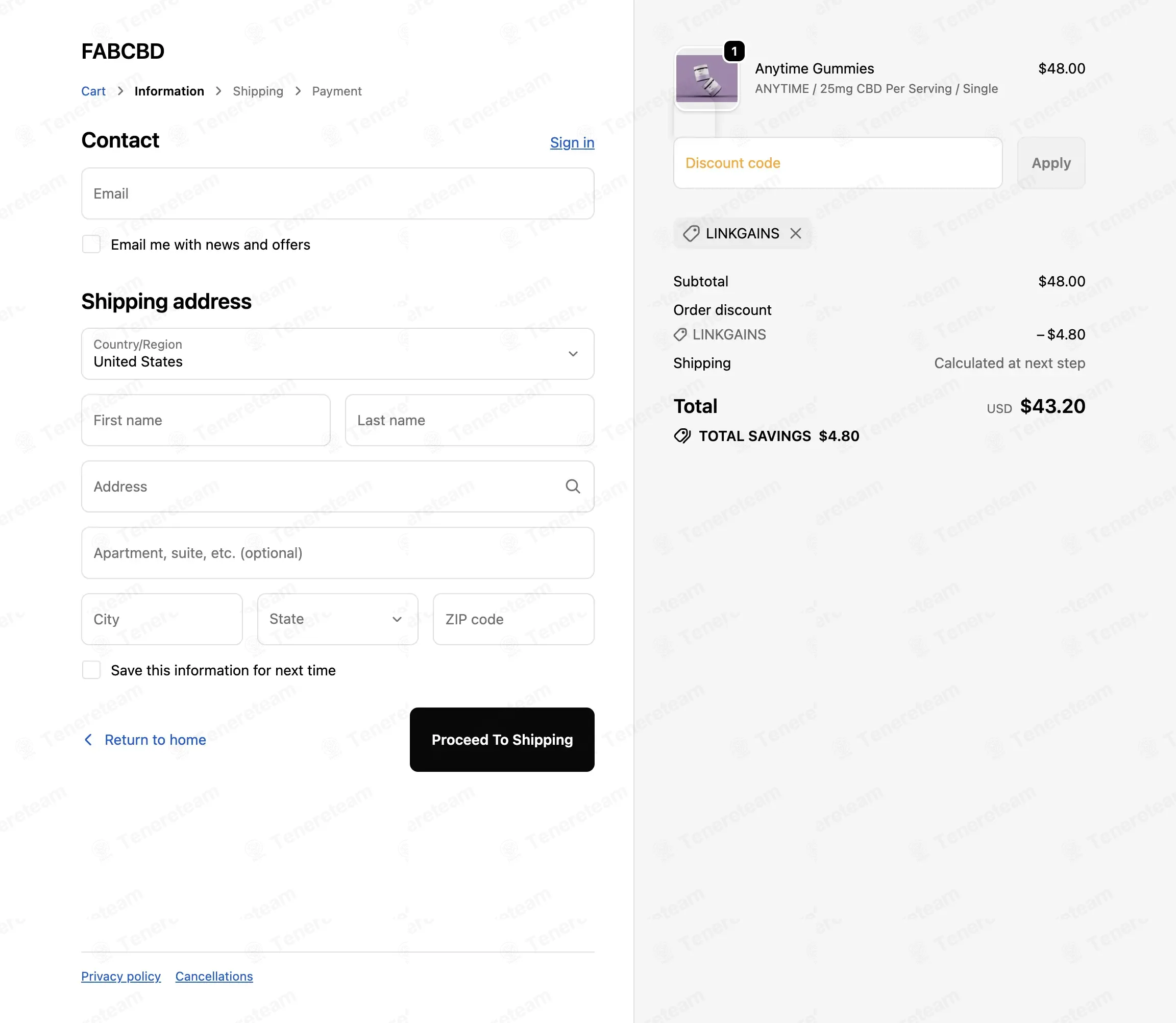 Fab CBD coupon code: 10% off with LINKGAINS. Tested and valid as 3 weeks ago.