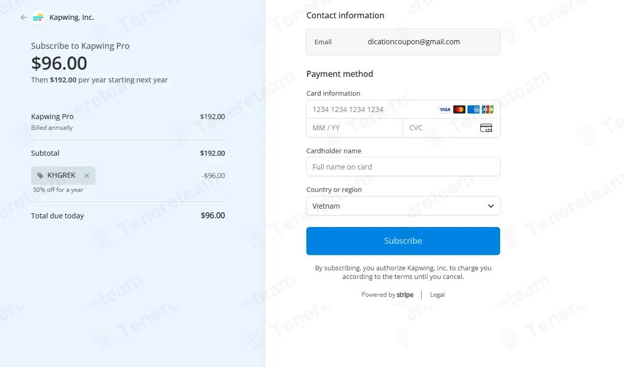 Kapwing apply coupon code